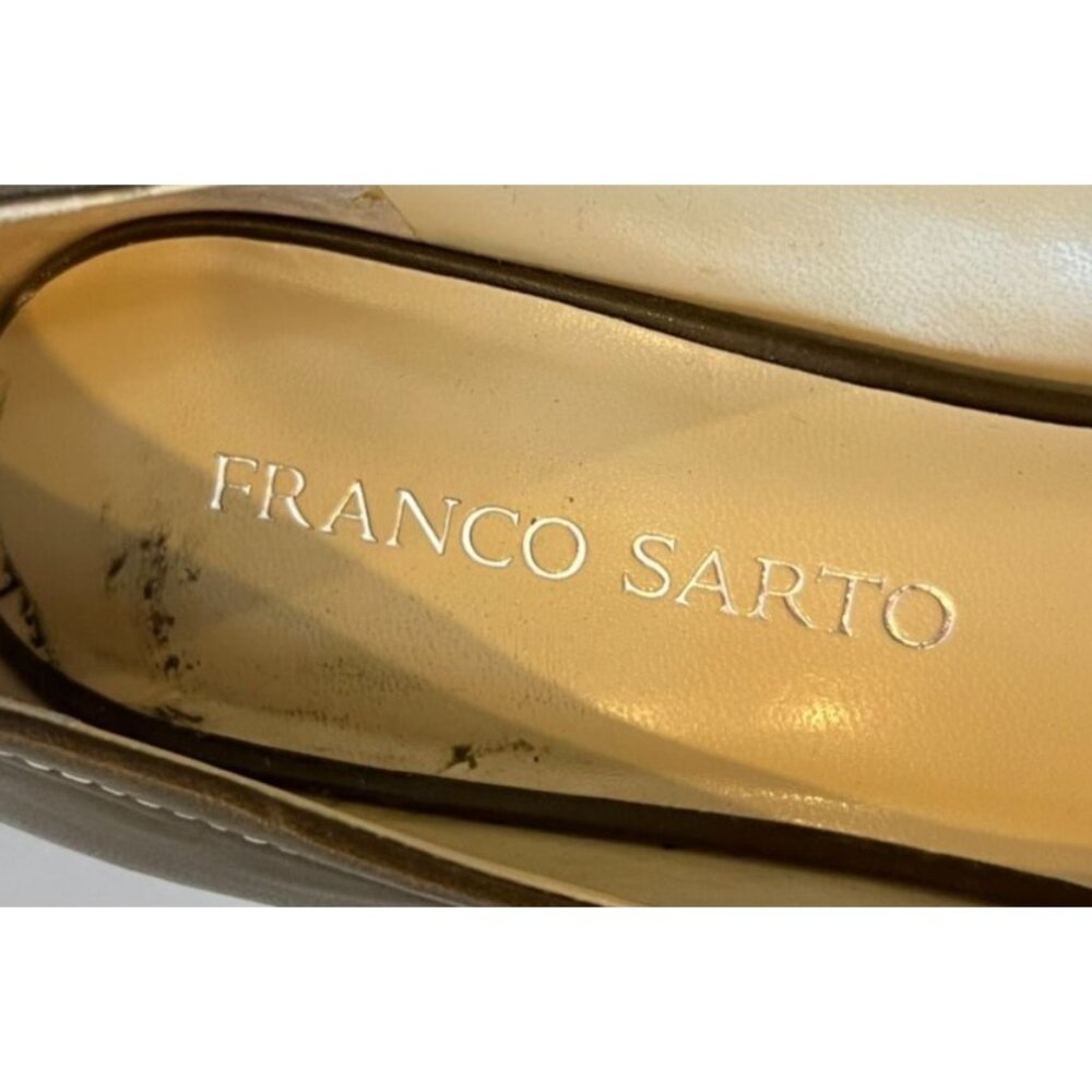 Franco Sarto Promise Brown Leather Wedges Bow On Toe Style Size 9M - Picture 8 of 9